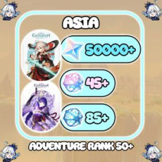 【Asia】Kazuha Raiden +Random five-star character | 50000+ Primogems + 45-55 IF +AR40+