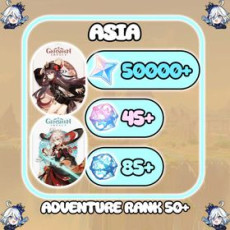 【Asia】Hutao Kazuha+Random five-star character | 50000+ Primogems + 45-55 IF +AR40+