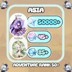 【Asia】Raiden Nahida+Random five-star character | 50000+ Primogems + 45-55 IF +AR40+