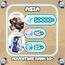 【Asia】Hutao Yelan+Random five-star character | 50000+ Primogems + 45-55 IF +AR40+