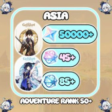 【Asia】Zhongli Yelan+Random five-star character | 50000+ Primogems + 45-55 IF +AR40+