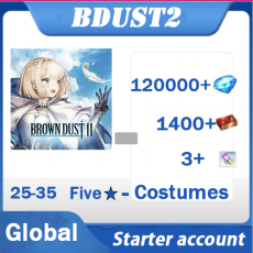 B6[Global]120000+ diamonds | Single DrawTicket x 1400+ | 5* Recruitment Ticket 3+ | Random 5* garment x 25-35  | 15-38UR exclusive weapon|Android/iOS interoperability] BrownDust 2