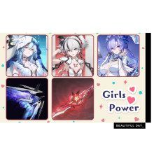 Asia|Female| CantaRella + Camellya + The Shorekeeper + Camellya Weapon + The Shorekeeper Weapon + Random 5 stars | Random 4 stars |The novice pool is not used