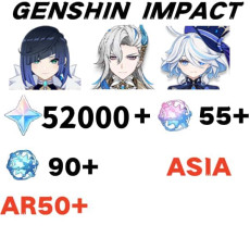 Asia|AR50+|Yelan+Neuvillette+Furina|3 5-star characters|primogems：52000  Acquaint Fate：90+  Acquaint Fate:55+|Bennett|Beidou*1|Dory*1|Kujo Sara|Cole|Ningguang|Noelle*1|Xiangling|Xingqiu*2|Yanfei|Yaoyao|Yunjin|Chongyun*1|No birthday set, no email bound|can