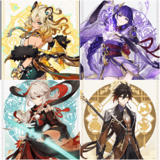 Asia|AR10|Xilonen+Raiden+Kazuha+Zhongli|4 5-star characters|8-15 four-star characters|No birthday set, no email bound|Able to explore 100%|can log in normally immediately|Genshin Impact