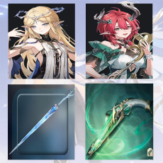 Asia lv 8| Cartethyia + Ciaccona + Cartethyia Weapon + Ciaccona Weapon | Random 4 stars |The novice pool is not used