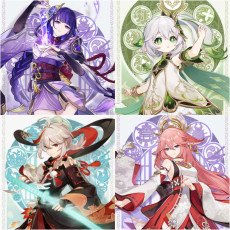 Asia|AR10|Nahida+Yea Miko+Raiden+Kazuha|4 5-star characters|8-15 four-star characters|No birthday set, no email bound|Able to explore 100%|can log in normally immediately|Genshin Impact