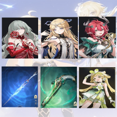 Asia lv 8| Phrolova + Cartethyia + Ciaccona + Cartethyia Weapon + Ciaccona Weapon + verina | Random 4 stars |The novice pool is not used