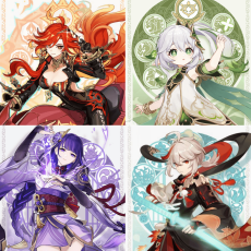 Asia|AR10|Mavuika+Nahida+Raiden+Kazuha|4 5-star characters|8-15 four-star characters|No birthday set, no email bound|Able to explore 100% |can log in normally immediately|Genshin Impact