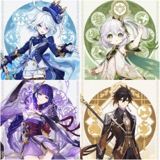 Asia|AR10|Furina+Nahida+Raiden+Zhongli|4 5-star characters|8-15 four-star characters|No birthday set, no email bound|Able to explore 100%|can log in normally immediately|Genshin Impact