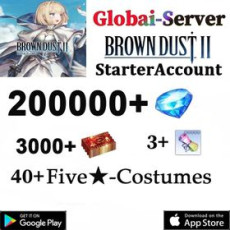 G[Global] 200000+ diamonds | Single DrawTicket x 3000+ | 5* Recruitment Ticket x 3 | Random 5* garment x 40 |100-160UR exclusive weapon|Android/iOS interoperability] BrownDust 2