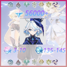 Asia| Furina | Primogem:56000 | Acquaint Fate:135-145 | Intertwined Fate:3 - 10 | Email bound | MC Random