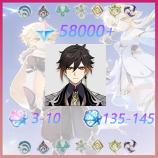 Asia| Zhongli | Primogem:58000 | Acquaint Fate:135-145 | Intertwined Fate:3 - 10 | Email bound | MC Random