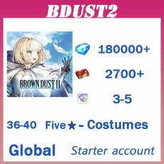 [Global]180000+ diamonds | Single DrawTicket x 2700+ | 5* Recruitment Ticket 3-5 | Random 5* garment x 36-40  | 80-130UR exclusive weapon|Android/iOS interoperability] BrownDust 2