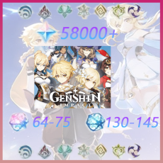 Asia Female/Male | Primogem:58000 | Acquaint Fate:132-145 | Intertwined Fate:64 - 70 | Email bound