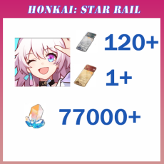 Asia| Female/Male | 77000+ Stellar Jade | Tar Rail Special Pass:1+ | Star Rail Special:120+ | No safety risk, immediate delivery