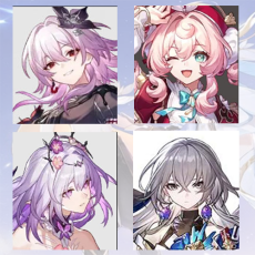 [Asia Female lv 4-8] Evernight + Hyacine + Castorice + Bronya |  0-5 four-star characters |